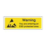 Warning You Are Entering An ESD Protected Area Label | Safety-Label.co.uk