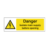 Isolate Main Supply Label | Safety-Label.co.uk