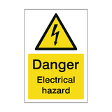 Danger Electrical Hazard Safety Sign | Safety-Label.co.uk