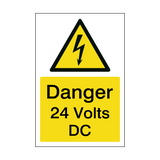 24 Volts DC Electrical Safety Sign | Safety-Label.co.uk