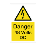 48 Volts DC Electrical Safety Sign | Safety-Label.co.uk