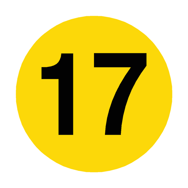 Number 17 Floor Marker | Safety-Label.co.uk