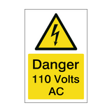 110 Volts AC Electrical Safety Sign | Safety-Label.co.uk