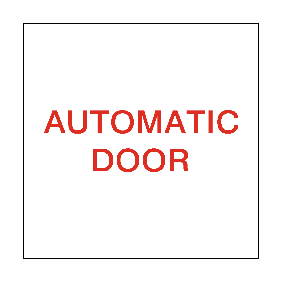 Red Automatic Door Sticker