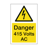 415 Volts AC Electrical Safety Sign | Safety-Label.co.uk