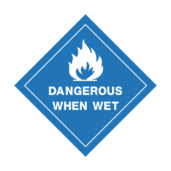 Dangerous When Wet White Sticker | Safety-Label.co.uk