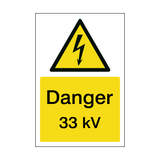 33 kV Electrical Safety Sign | Safety-Label.co.uk