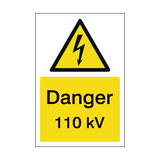 110 kV Electrical Safety Sign | Safety-Label.co.uk