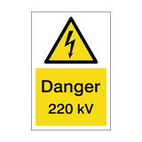 220 kV Electrical Safety Sign | Safety-Label.co.uk