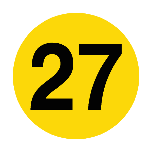 Number 27 Floor Marker | Safety-Label.co.uk