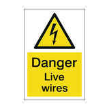 Danger Live Wires Safety Sign | Safety-Label.co.uk