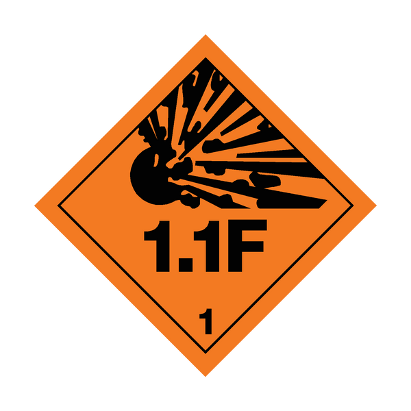 Explosives Class 1.1F Sticker | Safety-Label.co.uk