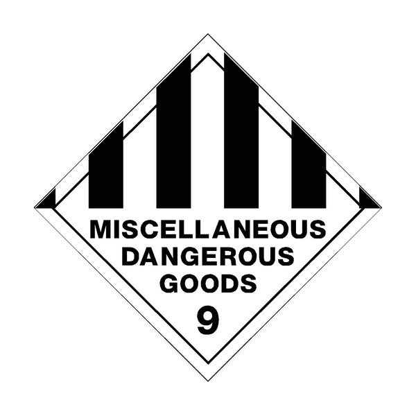 Miscellaneous Dangerous Goods 9 Sticker | Safety-Label.co.uk