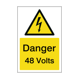 48 Volts Electrical Safety Sign | Safety-Label.co.uk