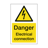 Danger Electrical Connection Safety Sign | Safety-Label.co.uk