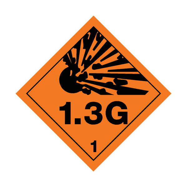 Explosives Class 1.3G Sticker | Safety-Label.co.uk