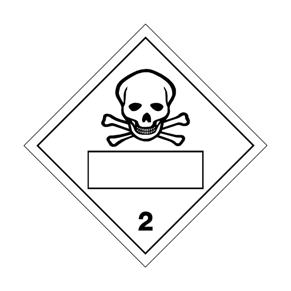 Toxic Gas 2 Text Box Sticker | Safety-Label.co.uk