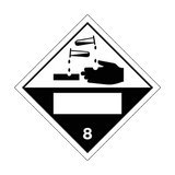 Corrosive 8 Text Box Sticker | Safety-Label.co.uk