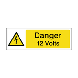 12 Volts Safety Sign | Safety-Label.co.uk