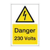 230 Volts Electrical Safety Sign | Safety-Label.co.uk