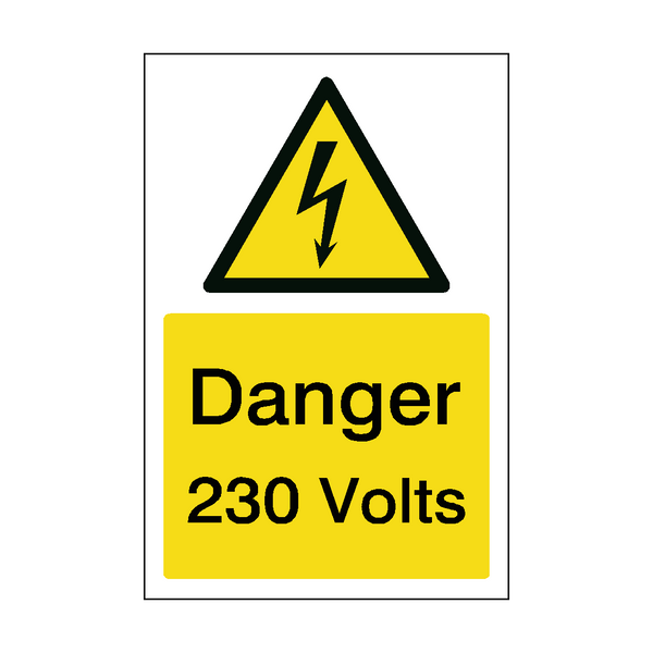230 Volts Sticker | Safety-Label.co.uk