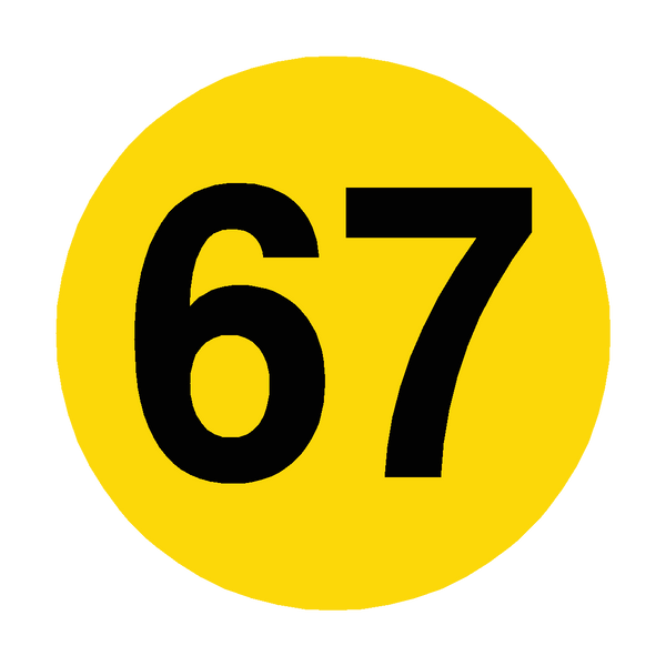 Number 67 Floor Marker | Safety-Label.co.uk