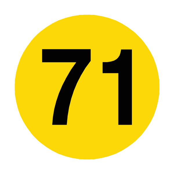 Number 71 Floor Marker | Safety-Label.co.uk
