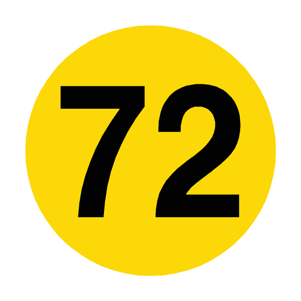 Number 72 Floor Marker | Safety-Label.co.uk