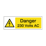 230 Volts AC Safety Sign | Safety-Label.co.uk