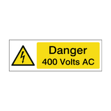 400 Volts AC Safety Sign | Safety-Label.co.uk