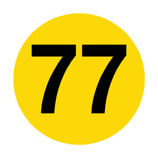 Number 77 Floor Marker | Safety-Label.co.uk