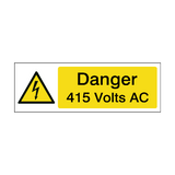 415 Volts AC Safety Sign | Safety-Label.co.uk
