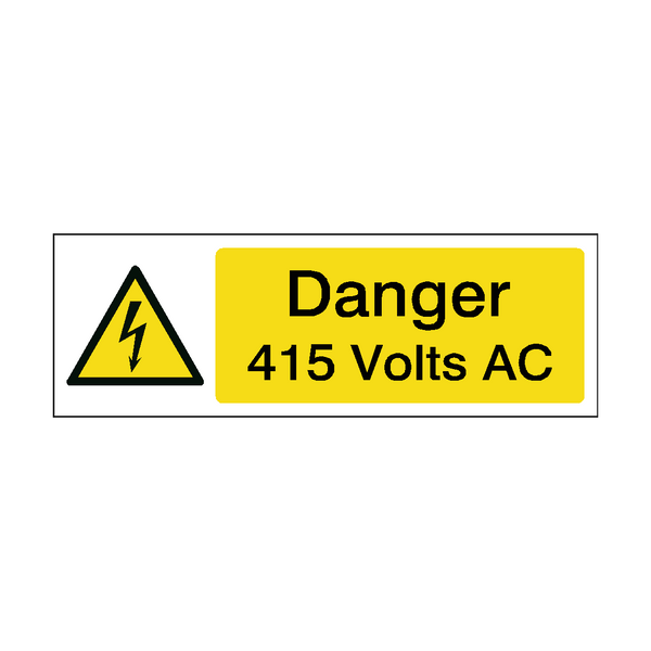 415 Volts AC Safety Sign | Safety-Label.co.uk