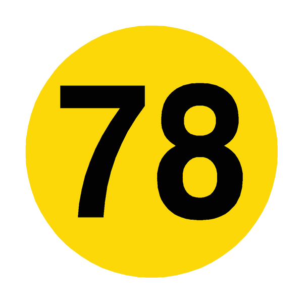 Number 78 Floor Marker | Safety-Label.co.uk