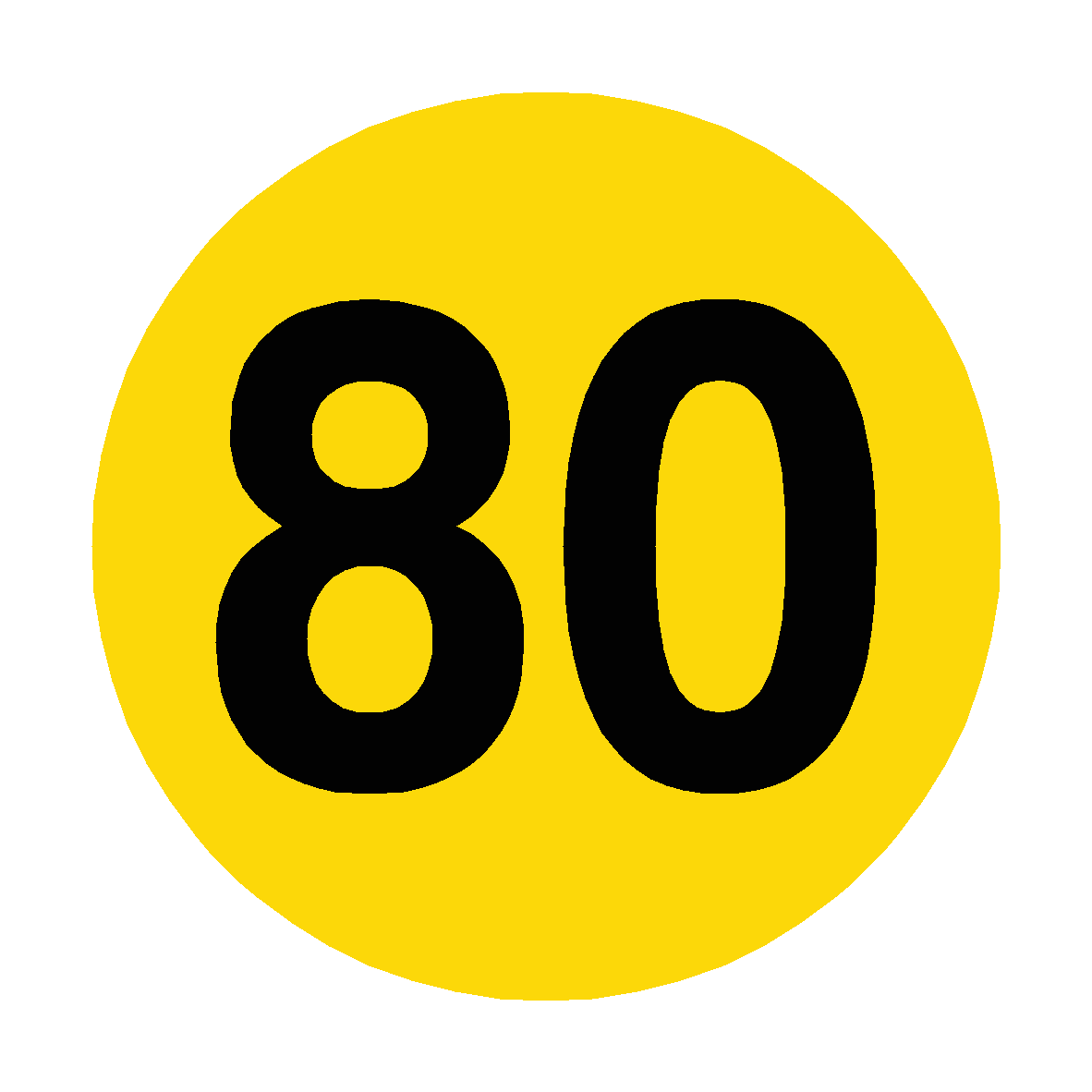 Number 80 Floor Marker | Safety-Label.co.uk