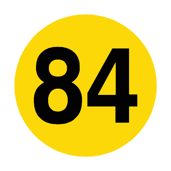 Number 84 Floor Marker | Safety-Label.co.uk
