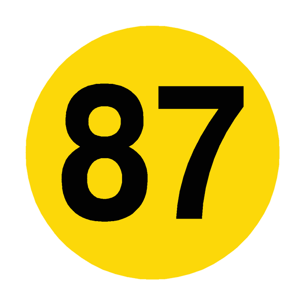 Number 87 Floor Marker | Safety-Label.co.uk