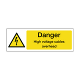 Danger High Voltage Cables Overhead Label | Safety-Label.co.uk