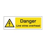 Danger Live Wires Overhead Safety Sign | Safety-Label.co.uk