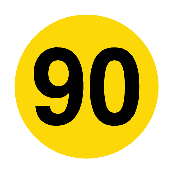 Number 90 Floor Marker | Safety-Label.co.uk