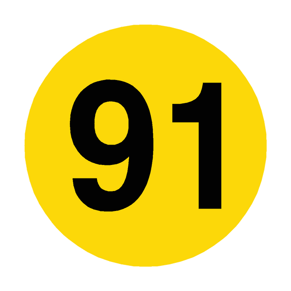Number 91 Floor Marker | Safety-Label.co.uk