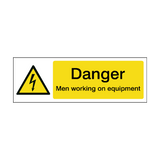 Danger Men Working On Equipment Safety Sign | Safety-Label.co.uk