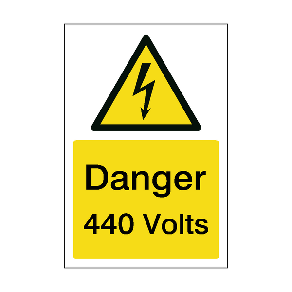 440 Volts Electrical Safety Sign | Safety-Label.co.uk