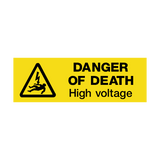 Danger Of Death Safety Label | Safety-Label.co.uk