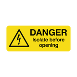 Isolate Before Opening Labels Mini | Safety-Label.co.uk