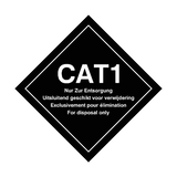 CAT1 For Disposal Only Vehicle Sticker | Safety-Label.co.uk