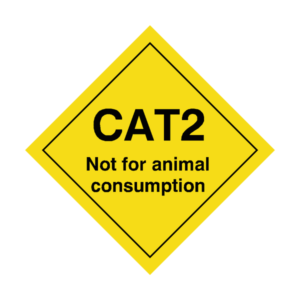 CAT2 Not For Animal Consumption Sticker | Safety-Label.co.uk