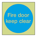 Fire Door Keep Clear Photoluminescent Sign | Safety-Label.co.uk