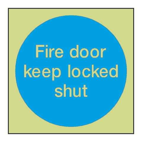 Fire Door Keep Locked Shut Photoluminescent Sign | Safety-Label.co.uk