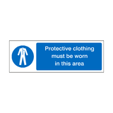 Protective Clothing Must Be Worn In This Area Label | Safety-Label.co.uk